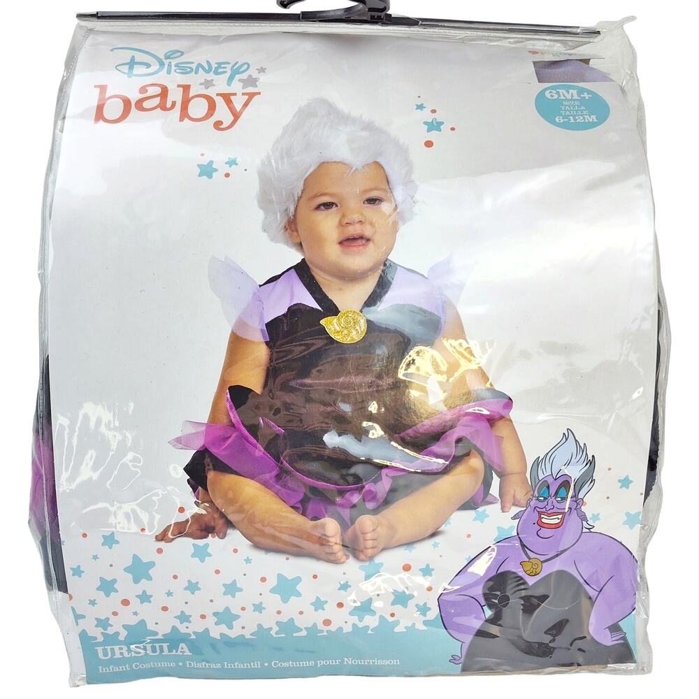 Disney Baby Infant Ursula Costume 6M with Wig New in Package